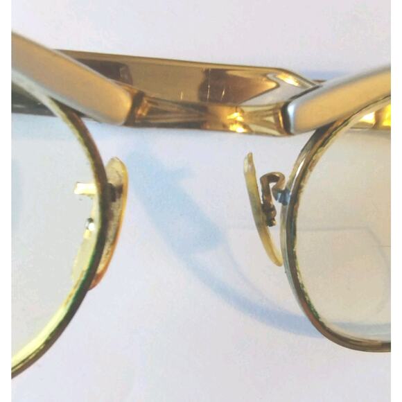 Vintage Cat Eye 12K GF & Silver US Optical 5 3/4 Alum 46 Retro Glasses Frames - Picture 4 of 16
